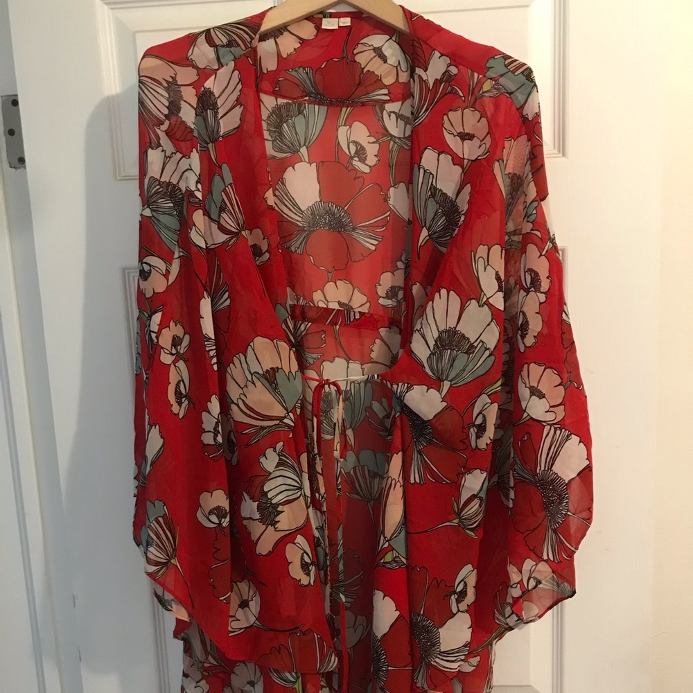 Anthropologie~Floral Swim Cover Up